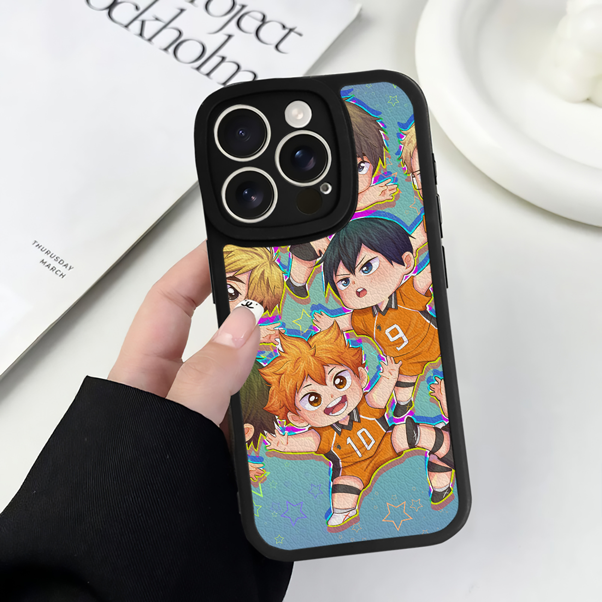 （画像用） ハイキュー!! Haikyu!! 【iPhone 16シリーズ対応】シリコンスマホケース（レザー調） 材質：シリコン